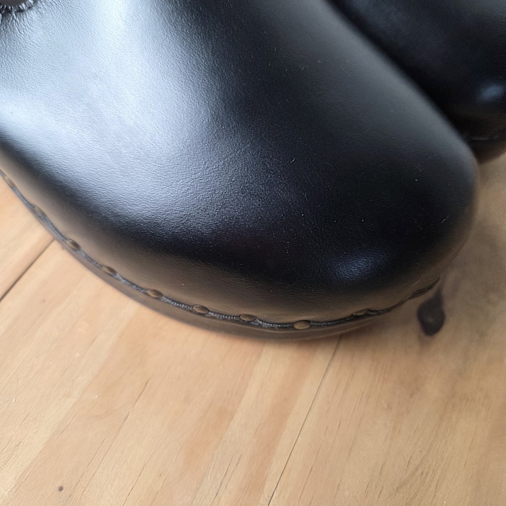 Berkemann Original Toeffler Black Calfskin Wooden Clogs Sz 12 Comfort‎ Slip On - Picture 9 of 11